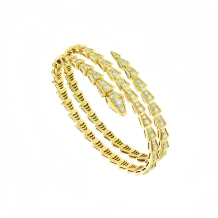 [Bulgari]SERPENTI BRACELET GOLD DIAMOND DOUBLE ROW