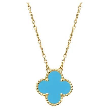 [Van Cleef Arpels]CLOVER 15MM VINTAGE TURQUOISE NECKLACE