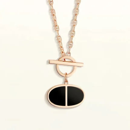 [Hermes]CHAINE VERSO BLACK CERAMIC NECKLACE