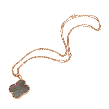[Van Cleef Arpels]CLOVER 25MM GOLD DARK MOP BIG CLOVER NECKLACE
