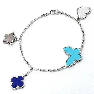 [Van Cleef Arpels]LUCKY SPRING SILVER BRACELET 4 MOTIF