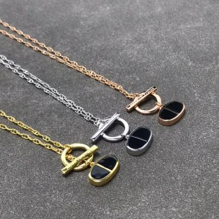 [Hermes]CHAINE VERSO BLACK CERAMIC  NECKLACE