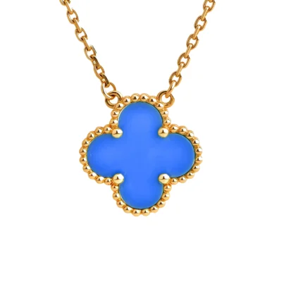 [Van Cleef Arpels]CLOVER 15MM BLUE AGATE NECKLACE