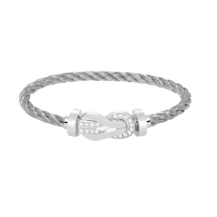 [Fred]CHANCE LARGE 8 FIGURE BUCKLE HALF DIAMOND BRACELET SILVER