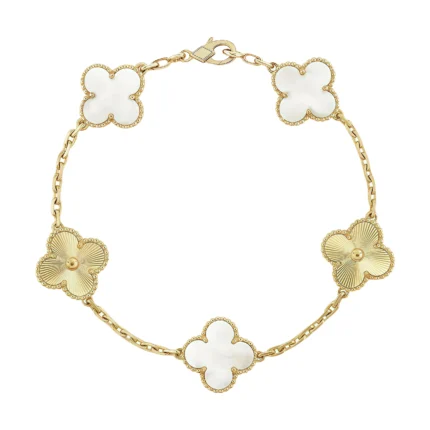[Van Cleef Arpels]CLOVER BRACELET 5 MOTIF WHITE MOP PINK GOLD