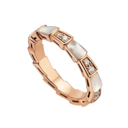 [Bulgari]SERPENTI RING PINK GOLD DIAMOND MOP 3MM