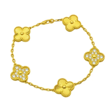 [Van Cleef Arpels]CLOVER BRACELET 5 MOTIFS GOLD DIAMOND