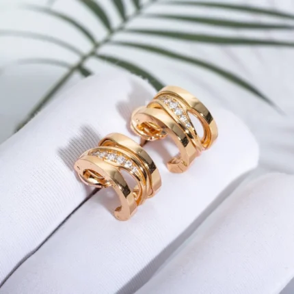 [Bulgari]ZERO 1 PINK GOLD DIAMONDS EARRINGS