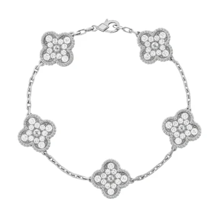 [Van Cleef Arpels]CLOVER 5 MOTIFS  DIAMOND BRACELET SILVER