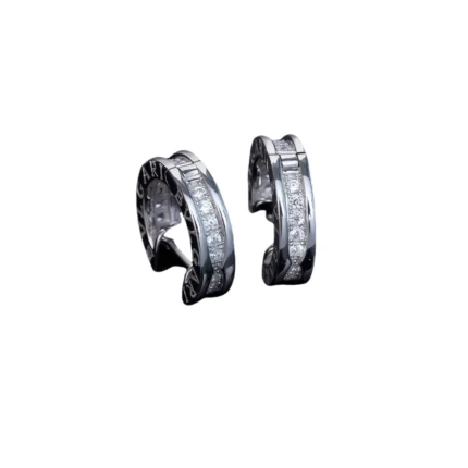 [Bulgari]ZERO 1 MINI SILVER DIAMOND EARRINGS