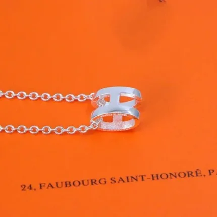 [Hermes]HM NECKLACE H LETTER OVAL SERIES