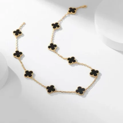 [Van Cleef Arpels]CLOVER 10 MOTIFS ONYX NECKLACE