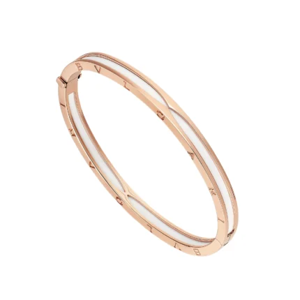 [Bulgari]ZERO 1 PINK GOLD WITH WHITE CERAMIC BRACELET
