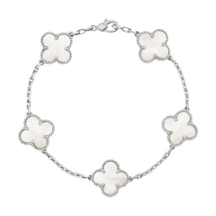 [Van Cleef Arpels]CLOVER SILVER MOP 5 MOTIF BRACELET