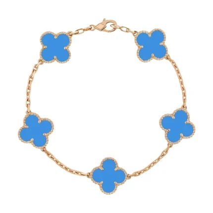 [Van Cleef Arpels]CLOVER 5 MOTIFS BLUE AGATE BRACELET