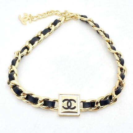 Chanel leather necklace