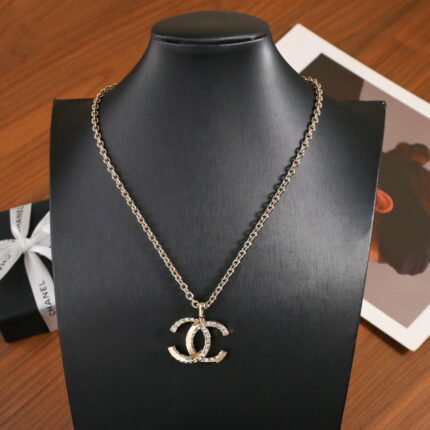 Chanel Double c half diamond necklace
